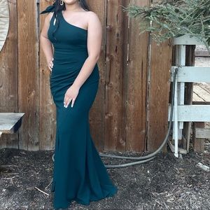 Emerald green dress flower gown